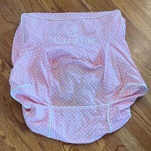 Pottery Barn Personalized Pink Polka Dot Anywhere Chair COVER- Caroline